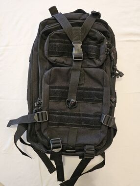 Flying Circle Presidio Black Tactical Assault Backpack Padded Straps Unisex